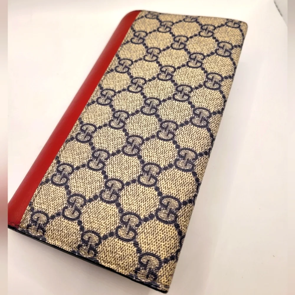 GUCCI Grosgrain Continental  Long Webline Ribbon Leather Wallet